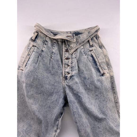 Express Tapered Ankle Jeans Womens Size 6 R Denim Light 80s High Waist Mom Y2k - Picture 3 of 11